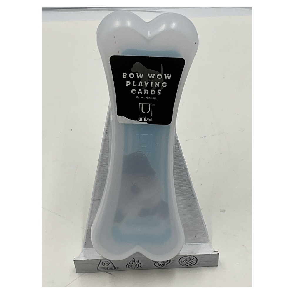 Umbra Bow Wow Playing Cards Dog‎ Bone Shaped Case White Dog Lover Gift New